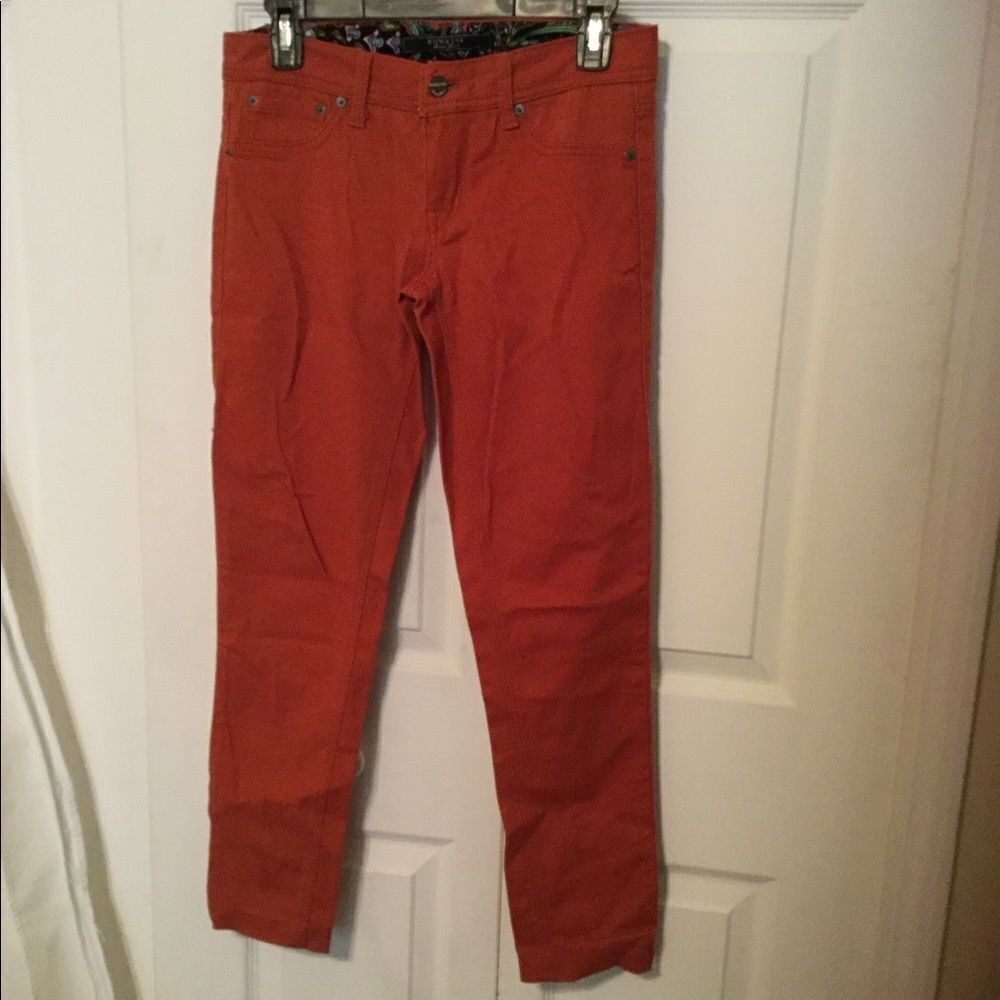 #113 Domaine Brand - 5 Pocket Jr. Jeans Rust Orange Colored Straight Leg